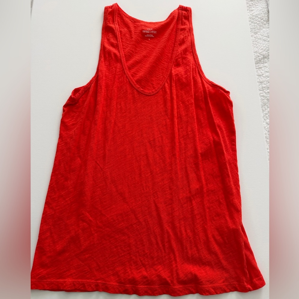 J. Crew Bright Red Scoop Neck Tank